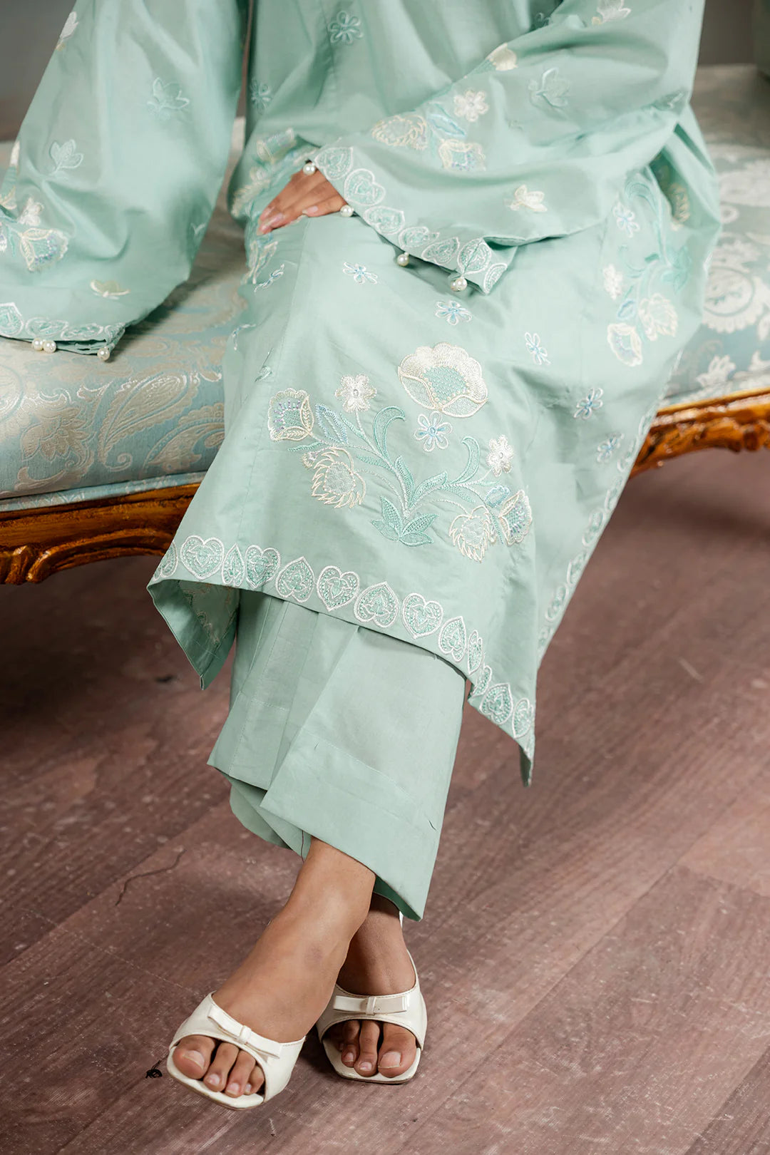 Mint | Zellbury 2pc Unstitched Embroidered Lawn