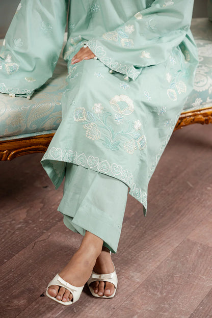 Mint | Zellbury 2pc Unstitched Embroidered Lawn