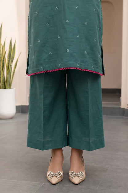 Green | Zellbury 2pc Unstitched Embroidered Textured Lawn