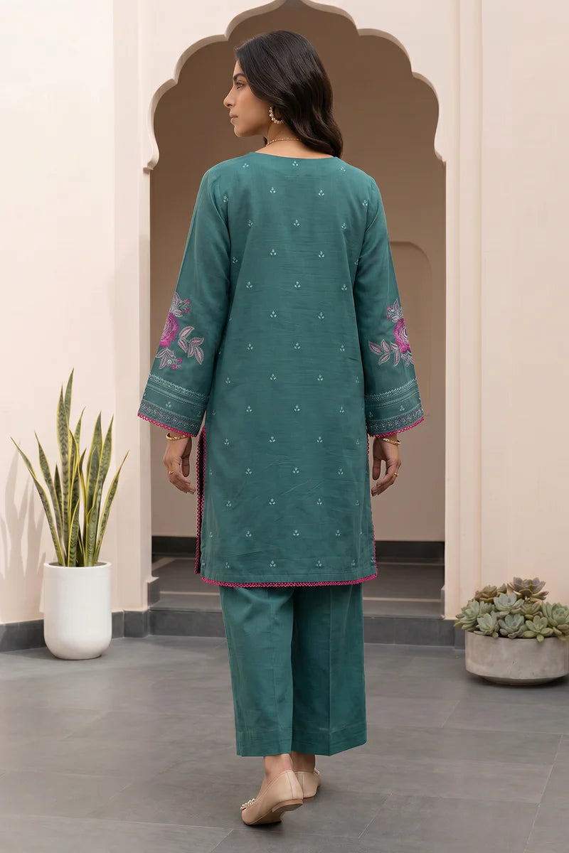 Green | Zellbury 2pc Unstitched Embroidered Textured Lawn