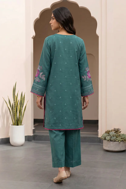 Green | Zellbury 2pc Unstitched Embroidered Textured Lawn