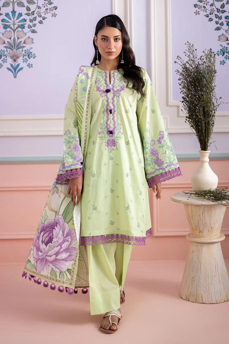 Sage | Zellbury 3pc Unstitched Embroidered Lawn