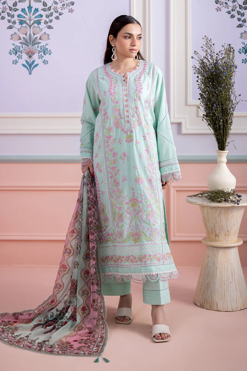 Aqua | Zellbury 3pc Unstitched Embroidered Lawn