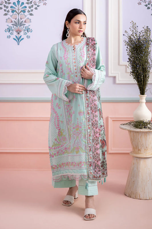 Aqua | Zellbury 3pc Unstitched Embroidered Lawn
