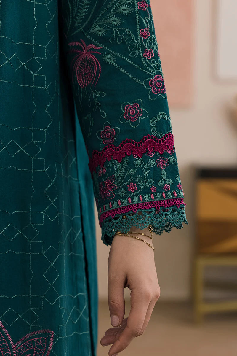 Green | Zellbury 3pc Unstitched Embroidered Lawn