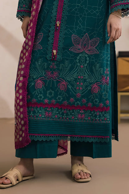 Green | Zellbury 3pc Unstitched Embroidered Lawn