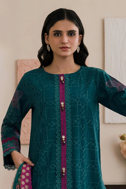 Green | Zellbury 3pc Unstitched Embroidered Lawn