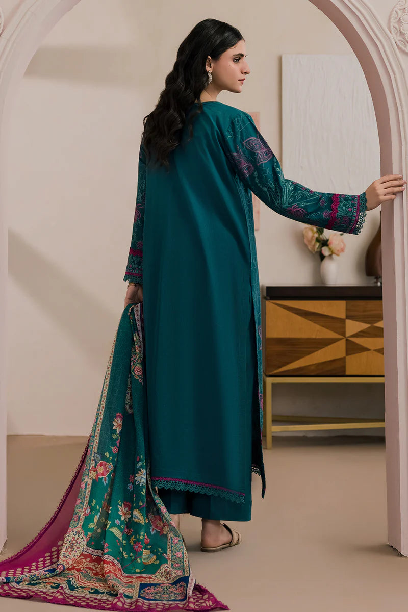 Green | Zellbury 3pc Unstitched Embroidered Lawn