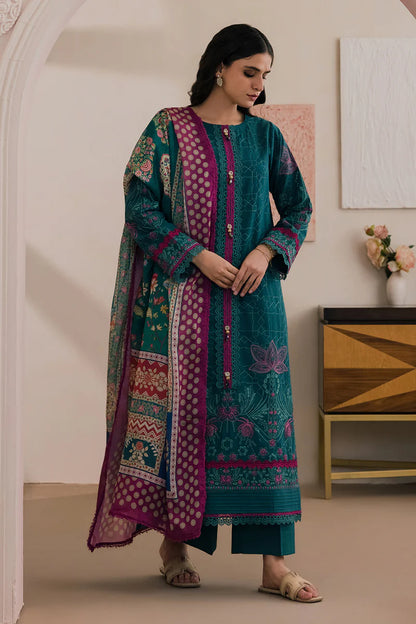 Green | Zellbury 3pc Unstitched Embroidered Lawn