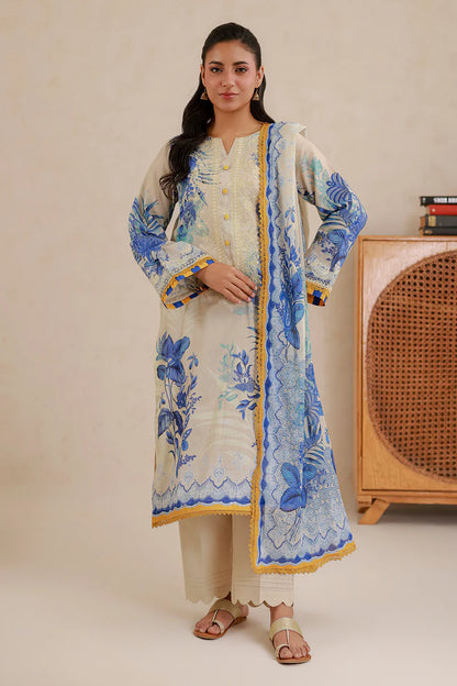 Off White | Zellbury 3pc Unstitched Embroidered Lawn