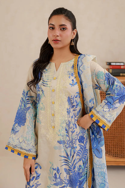 Off White | Zellbury 3pc Unstitched Embroidered Lawn
