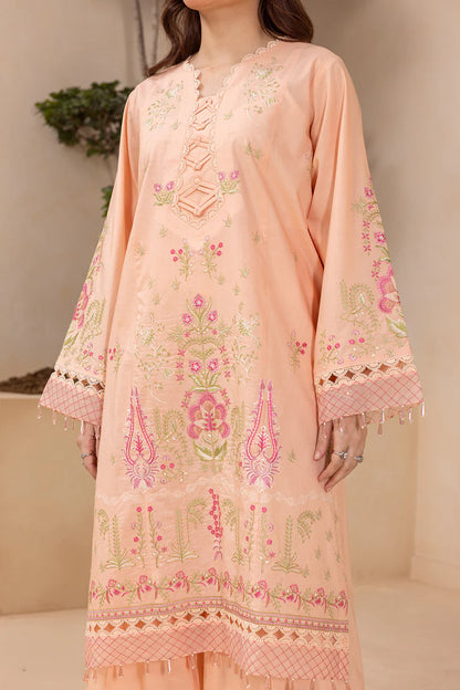 Coral | Zellbury 3pc Unstitched Embroidered Lawn