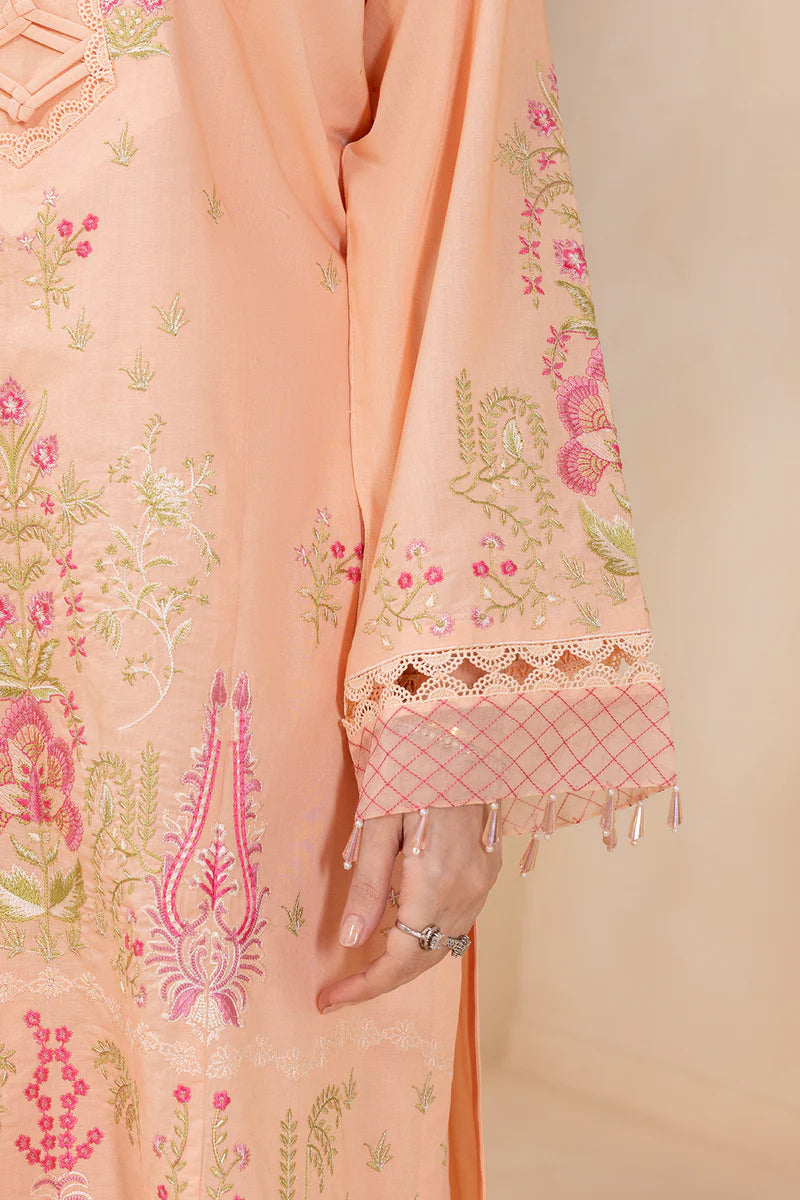 Coral | Zellbury 3pc Unstitched Embroidered Lawn