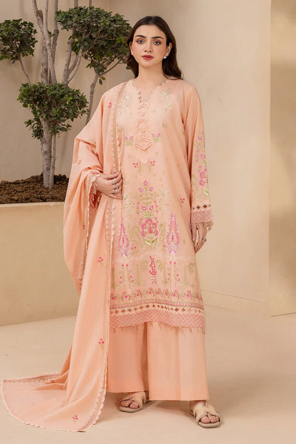 Coral | Zellbury 3pc Unstitched Embroidered Lawn