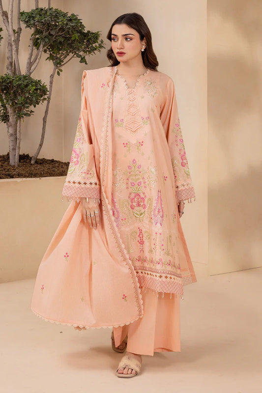 Coral | Zellbury 3pc Unstitched Embroidered Lawn