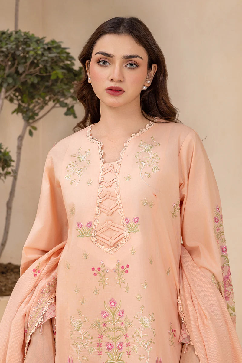 Coral | Zellbury 3pc Unstitched Embroidered Lawn