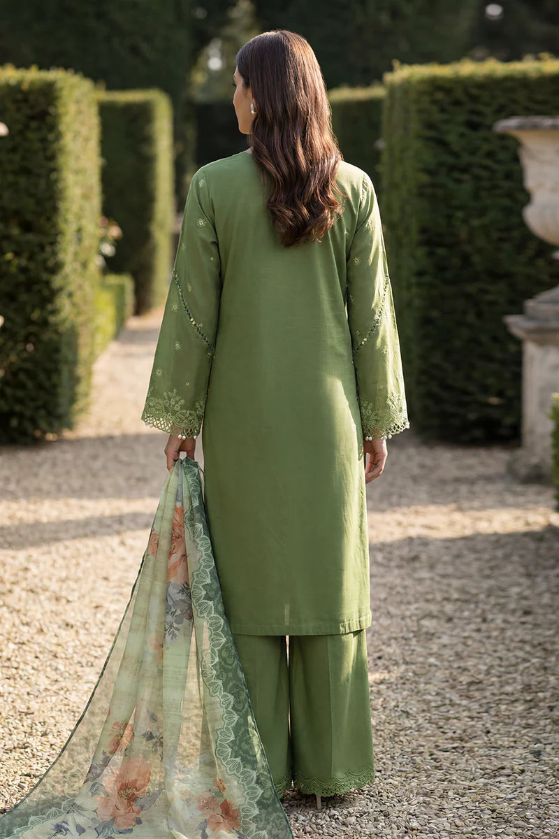 Green | Zellbury 3pc Unstitched Chikankari