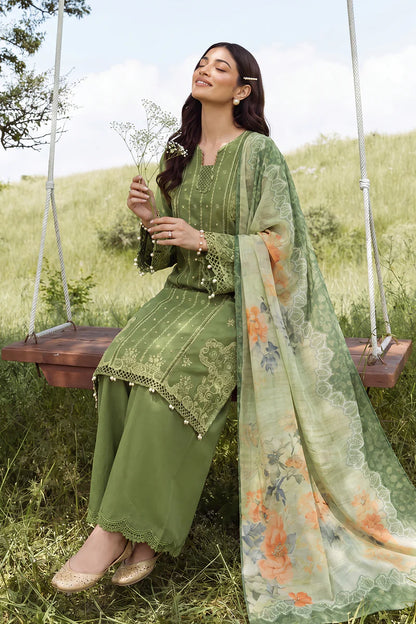 Green | Zellbury 3pc Unstitched Chikankari