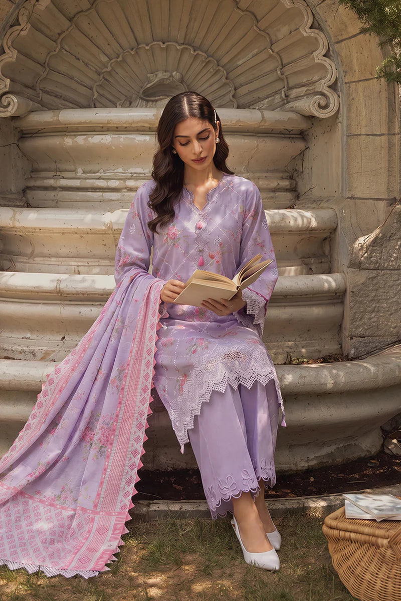 Lilac | Zellbury 3pc Unstitched Chikankari
