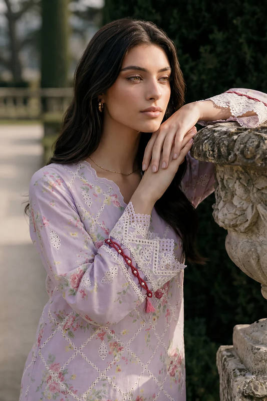 Lilac | Zellbury 3pc Unstitched Chikankari