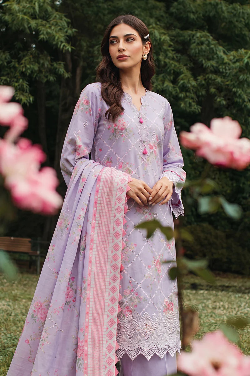 Lilac | Zellbury 3pc Unstitched Chikankari