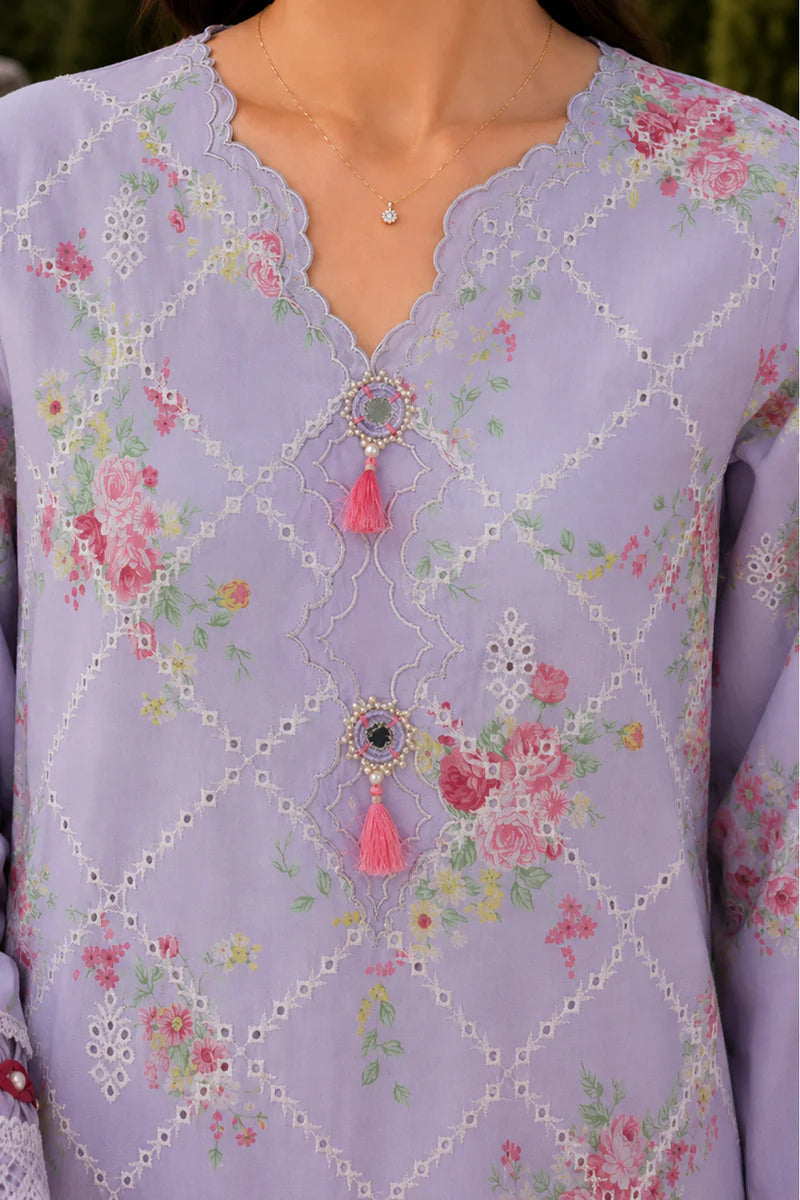 Lilac | Zellbury 3pc Unstitched Chikankari