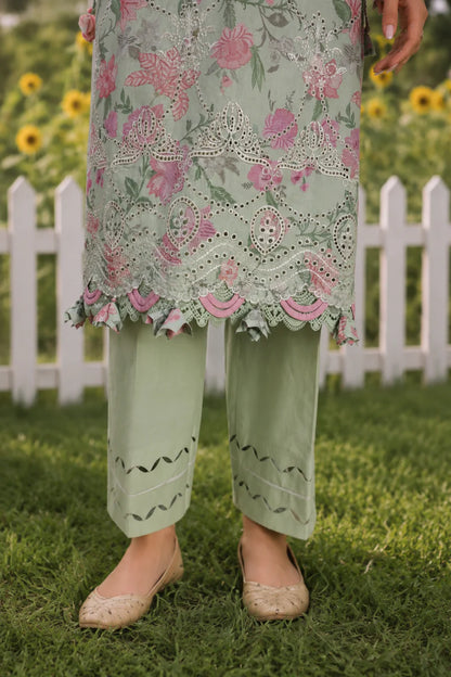 Mint Green | Zellbury 3pc Unstitched Chikankari