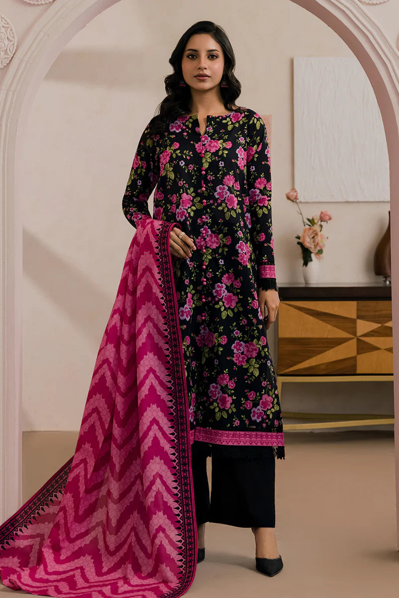 Black | Zellbury 2pc Unstitched Lawn Suit