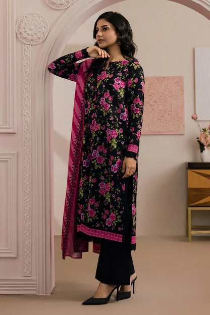 Black | Zellbury 2pc Unstitched Lawn Suit