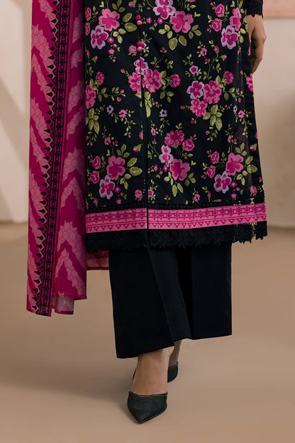 Black | Zellbury 2pc Unstitched Lawn Suit