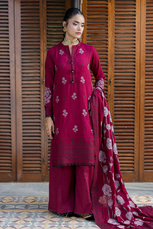 Maroon | Zellbury 3pc Unstitched Jacquard