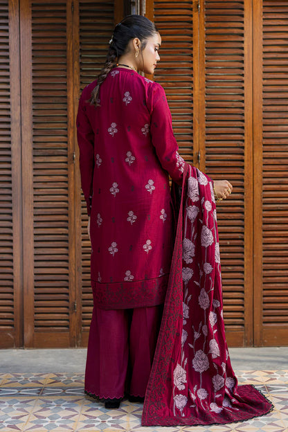 Maroon | Zellbury 3pc Unstitched Jacquard