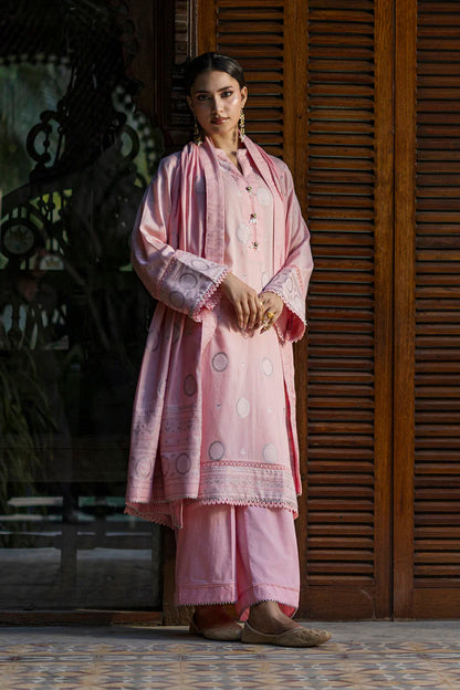 Tea Pink | Zellbury 3pc Unstitched Jacquard