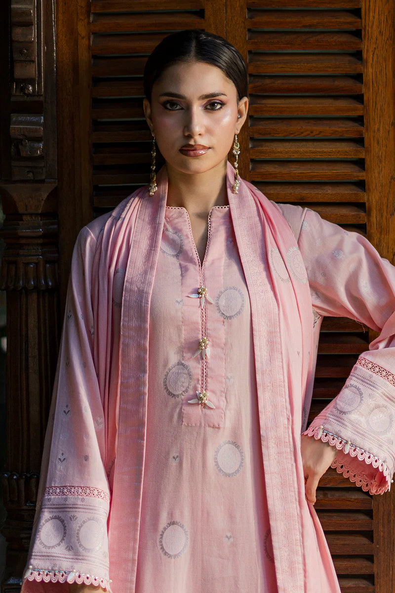 Tea Pink | Zellbury 3pc Unstitched Jacquard