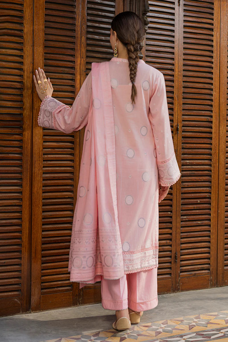 Tea Pink | Zellbury 3pc Unstitched Jacquard