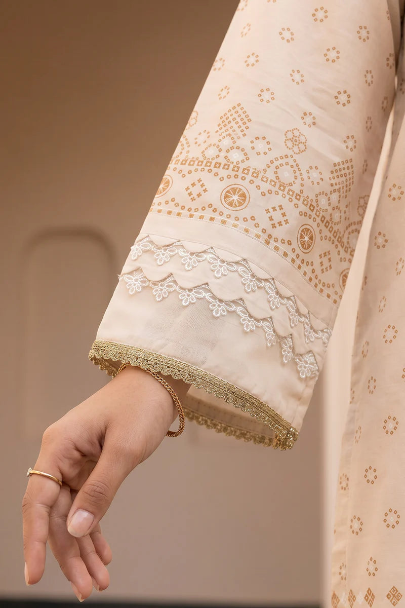 Off White | Zellbury 3pc Unstitched Glitter Paste Lawn