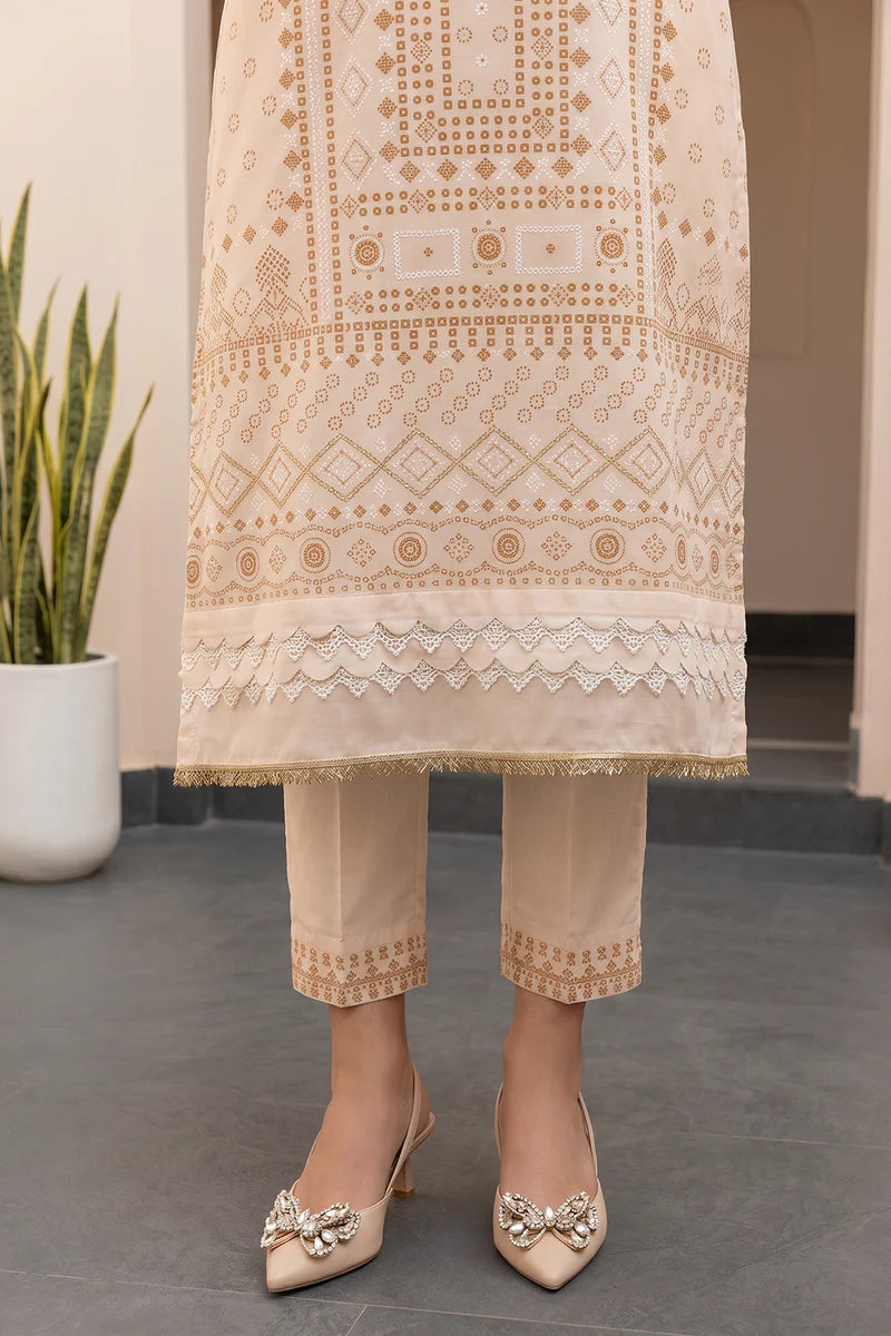 Off White | Zellbury 3pc Unstitched Glitter Paste Lawn