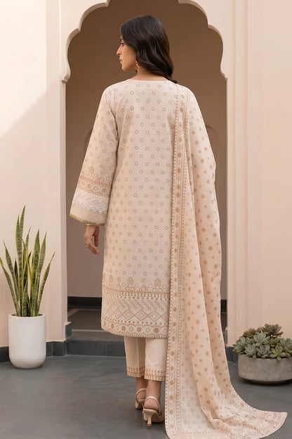 Off White | Zellbury 3pc Unstitched Glitter Paste Lawn
