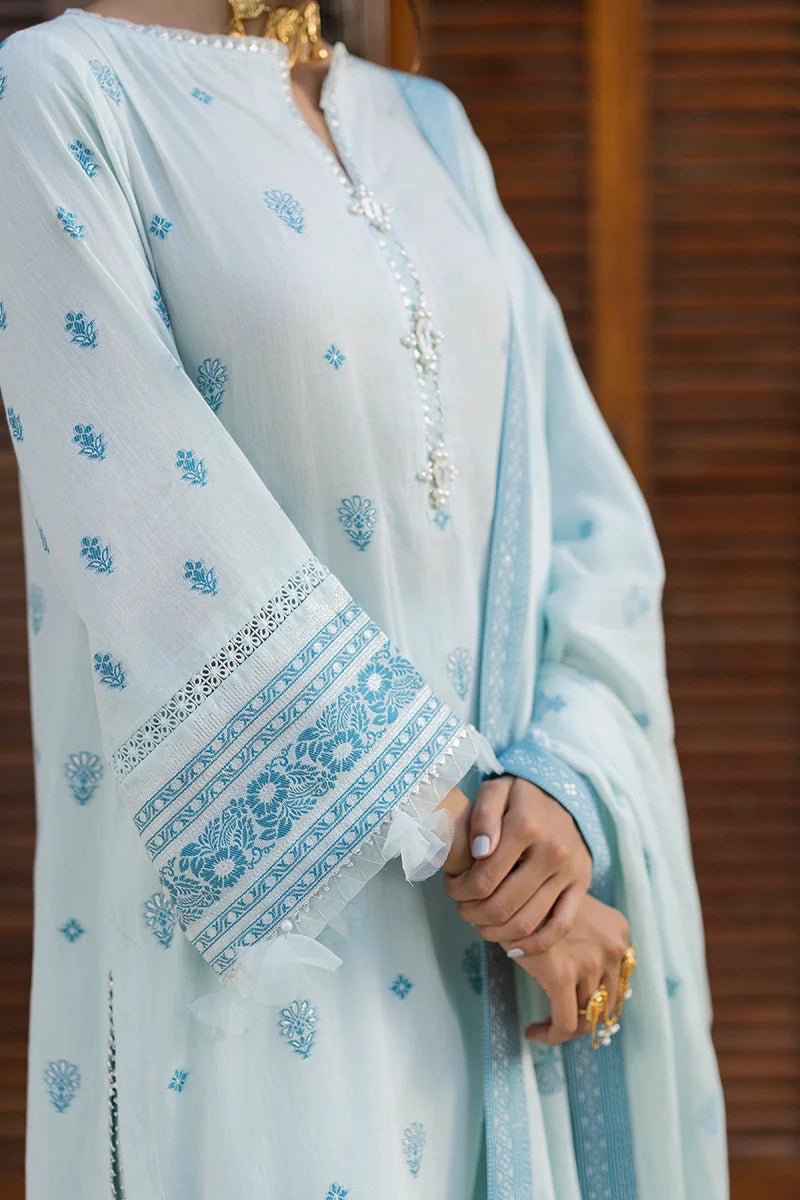 Sky Blue | Zellbury 3pc Unstitched Jacquard