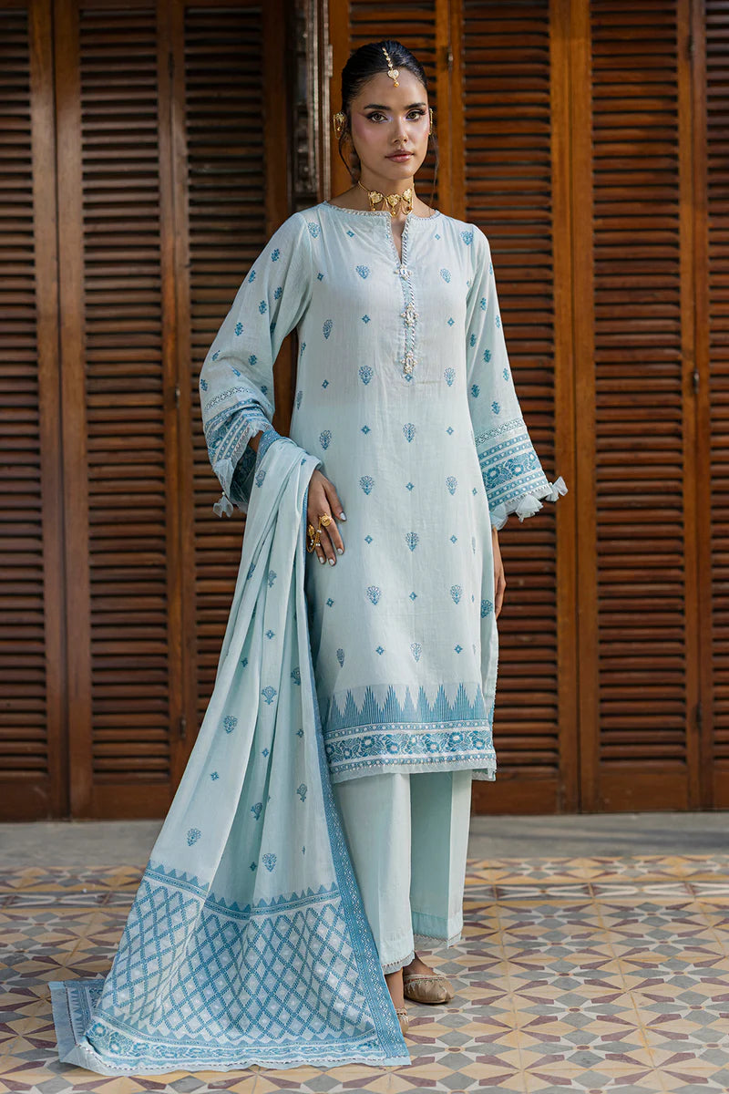 Sky Blue | Zellbury 3pc Unstitched Jacquard