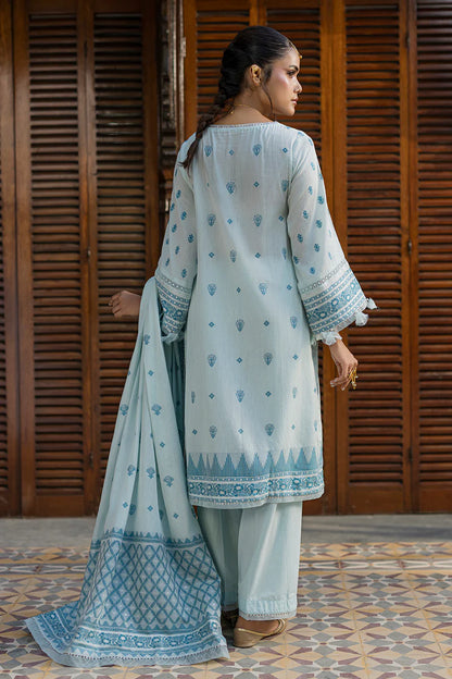 Sky Blue | Zellbury 3pc Unstitched Jacquard