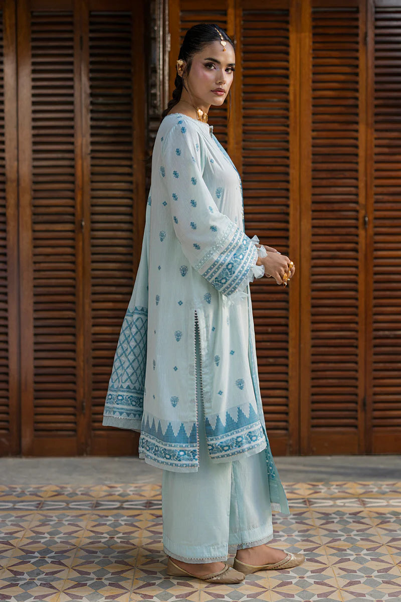 Sky Blue | Zellbury 3pc Unstitched Jacquard