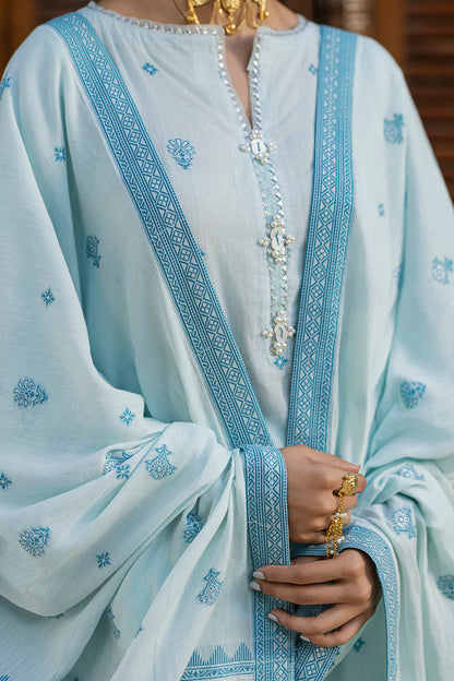 Sky Blue | Zellbury 3pc Unstitched Jacquard