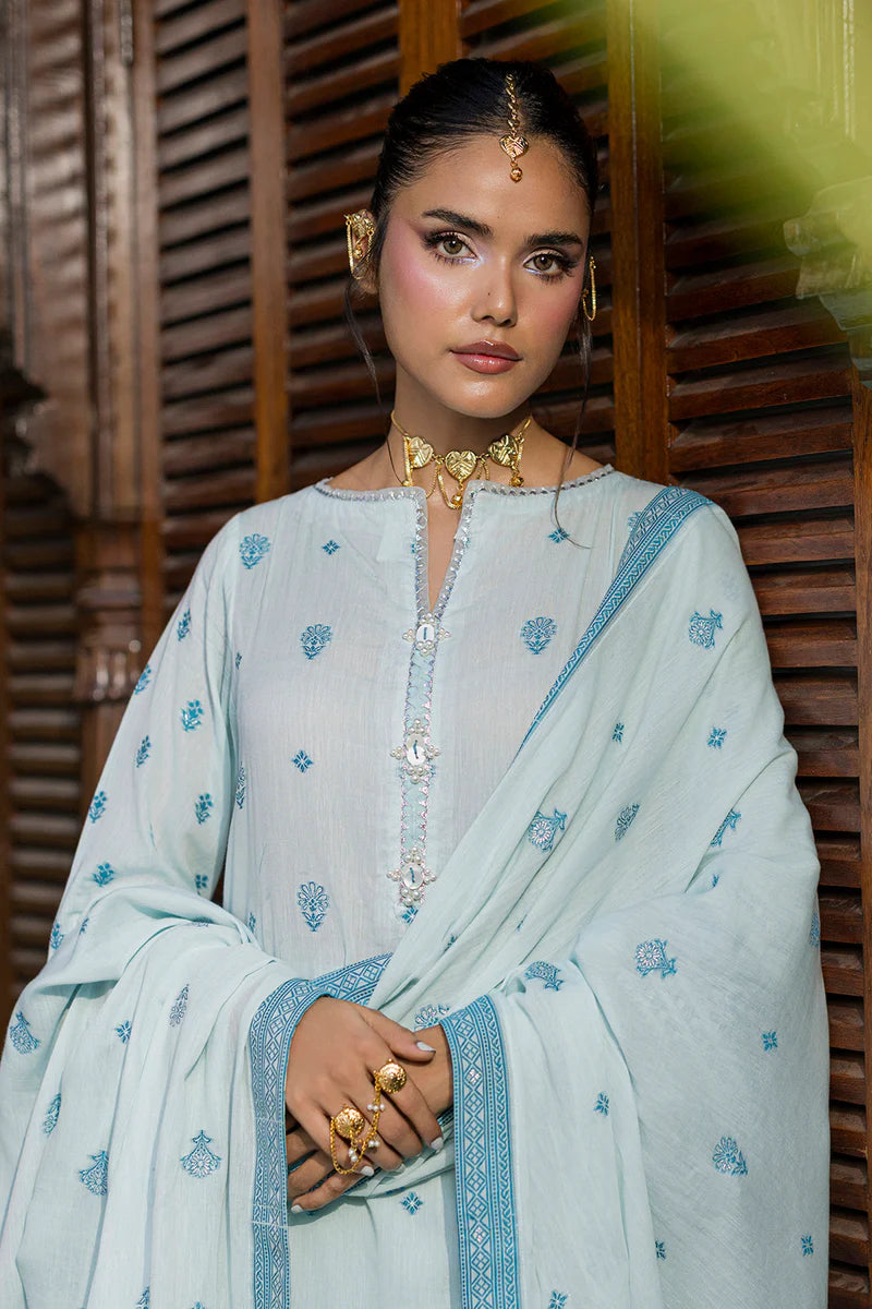 Sky Blue | Zellbury 3pc Unstitched Jacquard