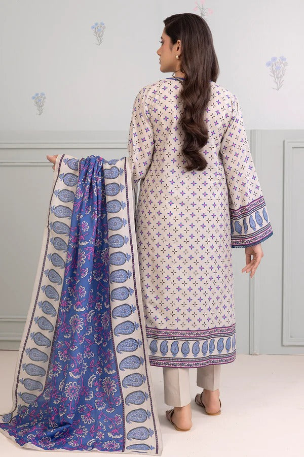 Light Grey Zellbury 3pc Unstitched Lawn Suit – Stylish Pakistani Lawn Outfit 2025