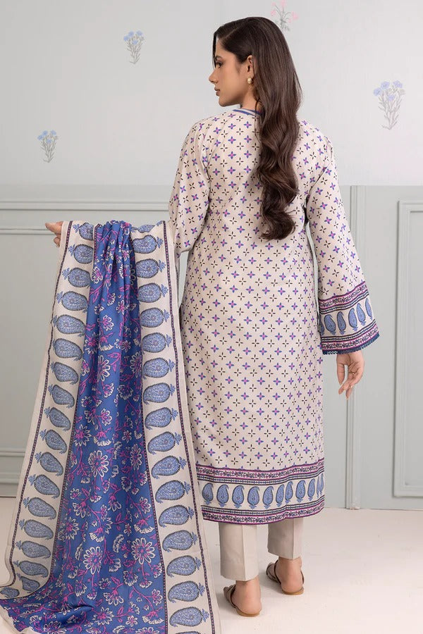 Light Grey Zellbury 3pc Unstitched Lawn Suit – Stylish Pakistani Lawn Outfit 2025