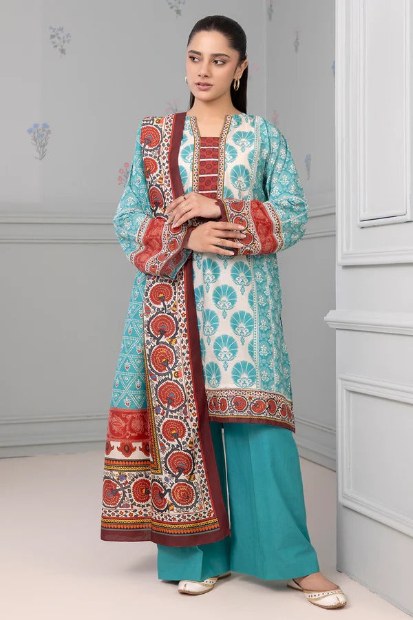 Aqua Zellbury 3pc Unstitched Lawn Suit – Stylish Pakistani Lawn Outfit 2025