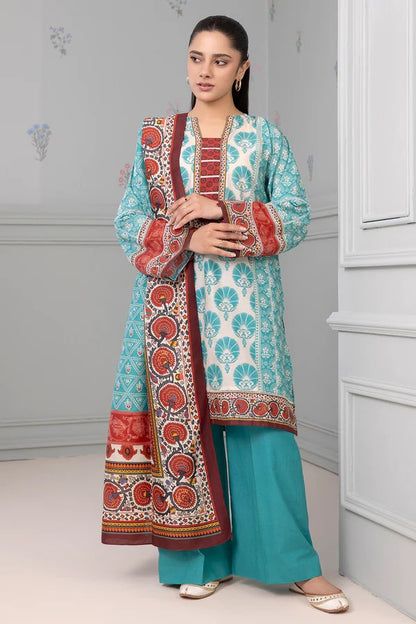 Aqua Zellbury 3pc Unstitched Lawn Suit – Stylish Pakistani Lawn Outfit 2025