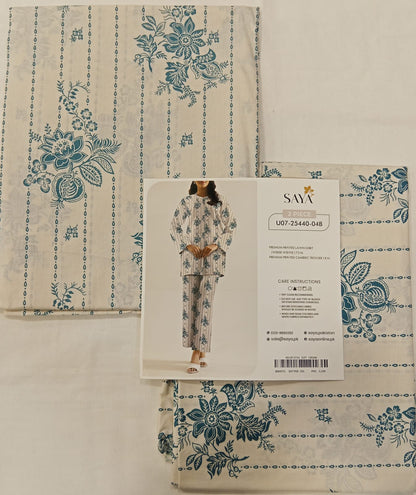 Cream | Saya 2PC Unstitched Lawn Suit