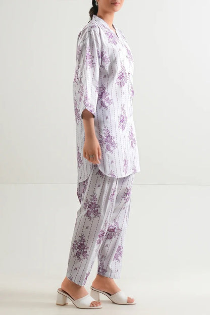 Lilac | Saya 2PC Unstitched Lawn Suit